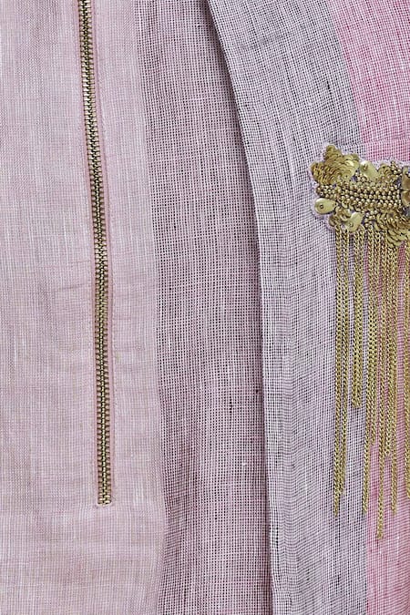 Manish Nagdeo Grey Linen Kurta Jacket Set at Aza Fashions Manish Nagdeo_Grey Linen Kurta Jacket Set _at_Aza_Fashions