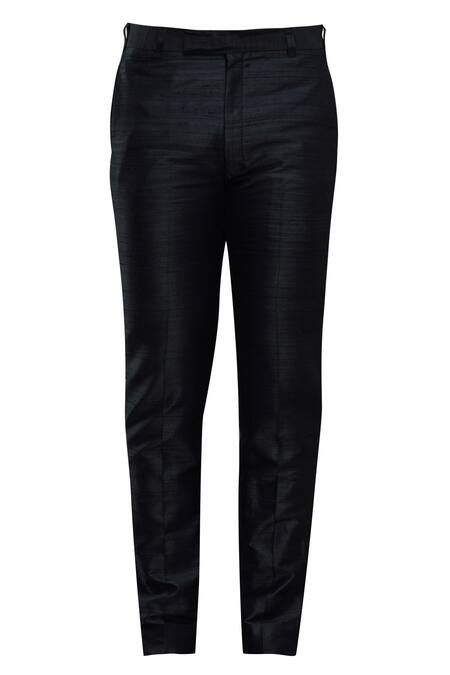 Shop_Manish Nagdeo_Black Silk Sherwani With Trousers_Online_at_Aza_Fashions