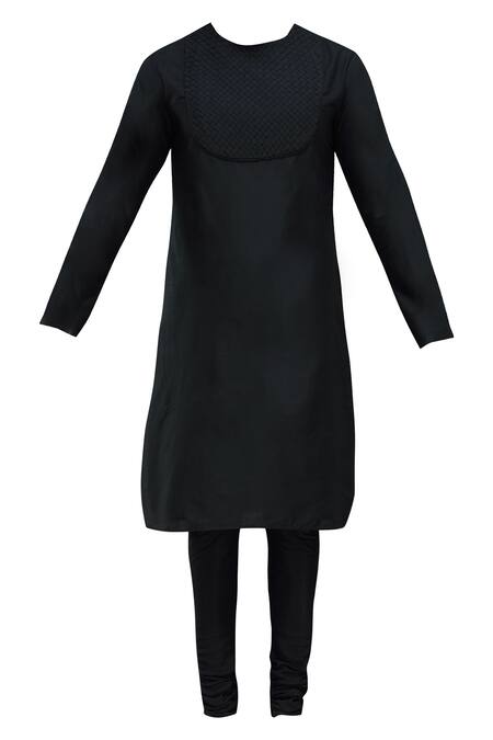 Buy_Manish Nagdeo_Black Silk Bundi Kurta Set _Online_at_Aza_Fashions