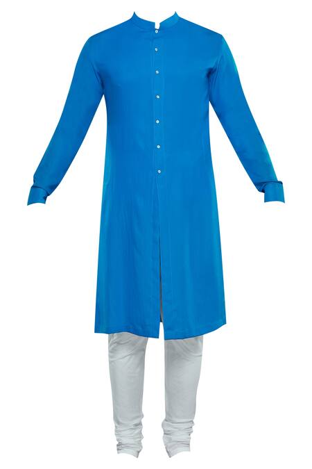 Buy Nitesh Singh Chauhan Blue Artificial Silk Embroidered Bundi Kurta Set Online at Aza Fashions Buy_Nitesh Singh Chauhan_Blue Artificial Silk Embroidered Bundi Kurta Set _Online_at_Aza_Fashions