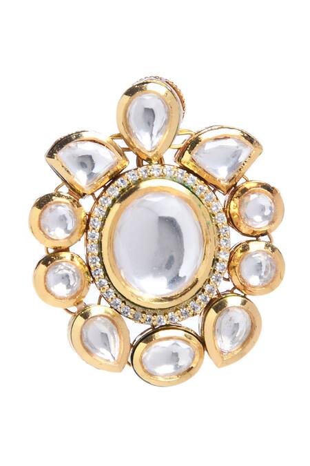 Buy_Minaki_Gold Plated Polki Stone Choker Necklace Set_Online_at_Aza_Fashions