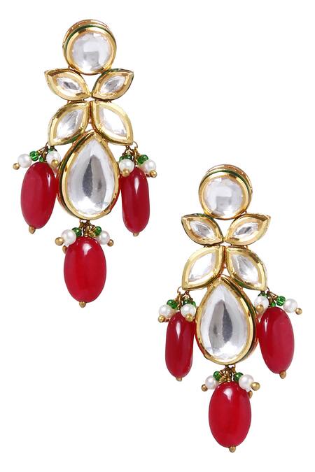 Minaki_Gold Plated Gota Patti Kundan Choker Necklace Set_Online_at_Aza_Fashions