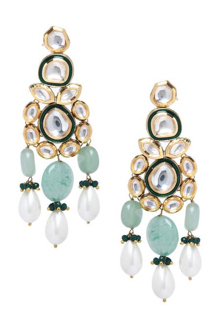 Minaki_Gold Plated Enamel, Polki, Kundan Choker Necklace Set_Online_at_Aza_Fashions