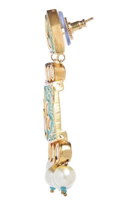 Minaki_Gold Plated Stone Kundan Choker Set_at_Aza_Fashions