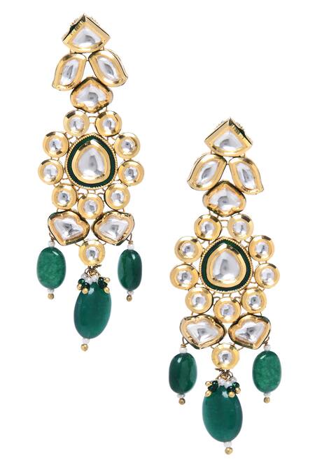 Minaki_Gold Plated Stones, Beads Kundan Choker Set _Online_at_Aza_Fashions