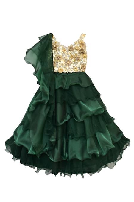FAYON KIDS Floral Applique Lehenga Set 