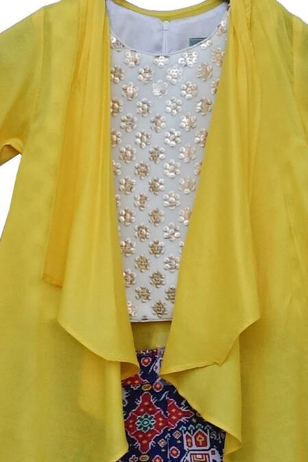 Fayon Kids_Blue Modal Printed Jacket Pant Set _Online_at_Aza_Fashions