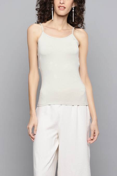 Shop_Ritu Kumar_Green Tunic Band Collar Camisole Round Printed_Online_at_Aza_Fashions