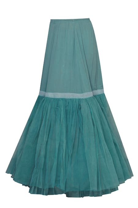 Shop_Abhishek Vermaa_Blue Lace Embellished Lehenga Set_Online_at_Aza_Fashions