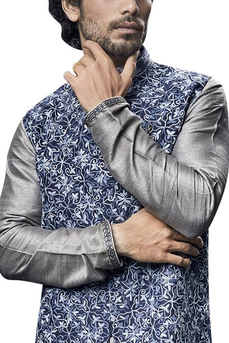 Shop Bubber Couture Grey Raw Silk Kurta Set at Aza Fashions Shop_Bubber Couture_Grey Raw Silk Kurta Set _at_Aza_Fashions