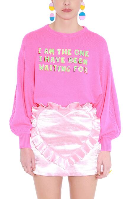 Buy_Manish Arora_Pink Lido Satin Ruffle Skirt_Online_at_Aza_Fashions