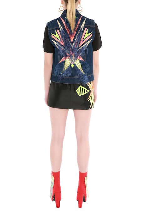 Shop Manish Arora Black Taffeta High Waist Skirt at Aza Fashions Shop_Manish Arora_Black Taffeta High Waist Skirt_at_Aza_Fashions