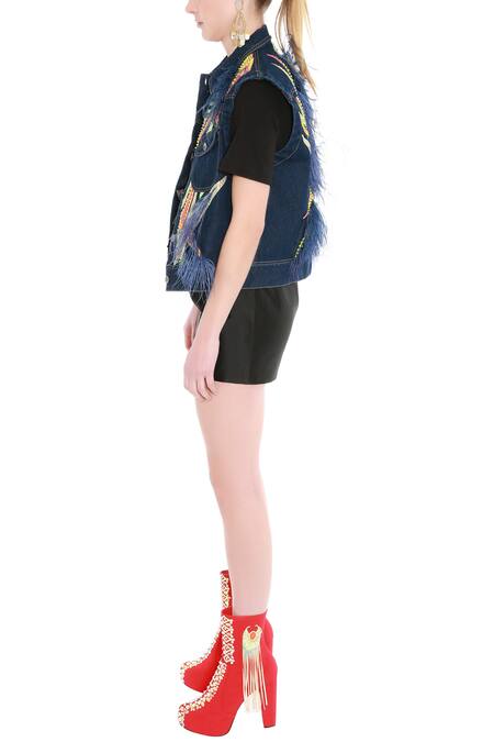 Manish Arora Black Taffeta High Waist Skirt Online at Aza Fashions Manish Arora_Black Taffeta High Waist Skirt_Online_at_Aza_Fashions