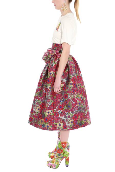 Manish Arora_Multi Color Brocade Midi Skirt _Online_at_Aza_Fashions