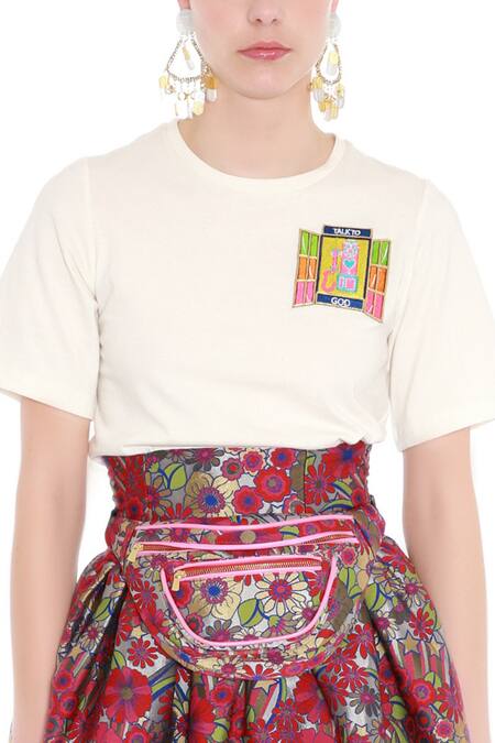 Buy_Manish Arora_Multi Color Brocade Midi Skirt _Online_at_Aza_Fashions
