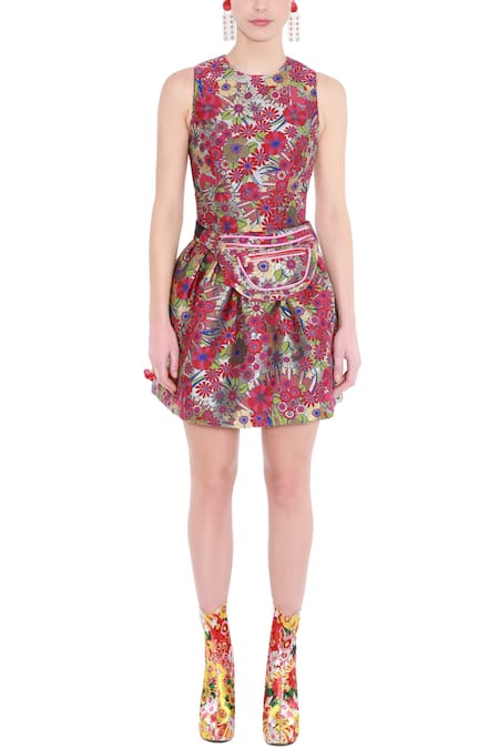 Manish Arora Floral Brocade Dress 