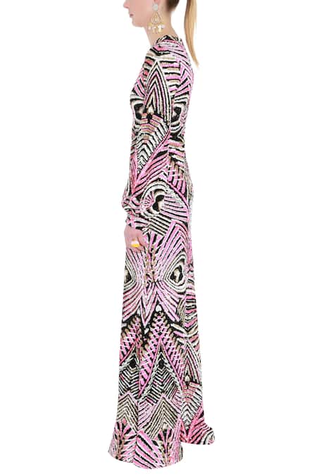 Manish Arora Pink Net Round Embellished Gown Online at Aza Fashions Manish Arora_Pink Net Round Embellished Gown _Online_at_Aza_Fashions