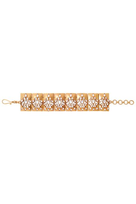 Shop Anita Dongre Gold Plated Crystal Sabi Bracelet at Aza Fashions Shop_Anita Dongre_Gold Plated Crystal Sabi Bracelet_at_Aza_Fashions