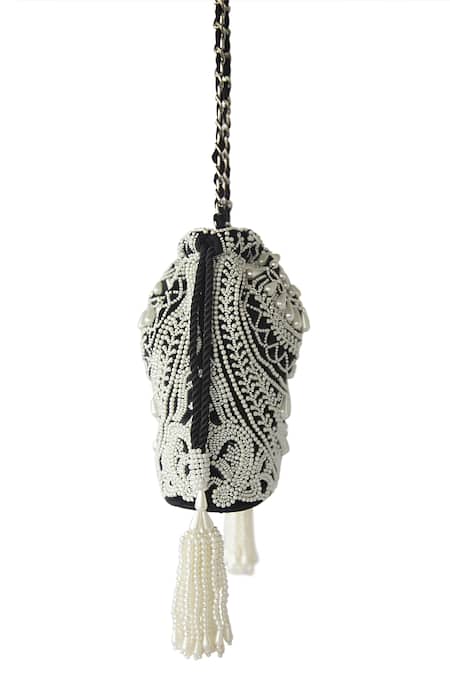 Buy Adora By Ankita Black Embroidered Embellished Potli Bag Online at Aza Fashions Buy_Adora By Ankita_Black Embroidered Embellished Potli Bag _Online_at_Aza_Fashions