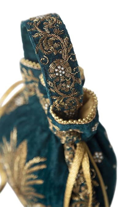 Buy Adora By Ankita Blue Embellishment Potli Bag Online at Aza Fashions Buy_Adora By Ankita_Blue Embellishment Potli Bag _Online_at_Aza_Fashions