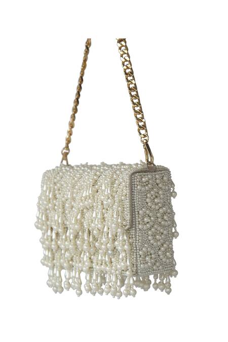 Adora By Ankita Cream Embroidery Embellished Sling Bag Online at Aza Fashions Adora By Ankita_Cream Embroidery Embellished Sling Bag _Online_at_Aza_Fashions