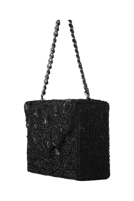 Adora By Ankita Black Beads, Sequins Embellished Sling Bag Online at Aza Fashions Adora By Ankita_Black Beads, Sequins Embellished Sling Bag _Online_at_Aza_Fashions
