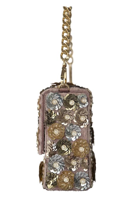 Buy Adora By Ankita Pink Embroidered Floral Embellished Sling Bag Online at Aza Fashions Buy_Adora By Ankita_Pink Embroidered Floral Embellished Sling Bag _Online_at_Aza_Fashions