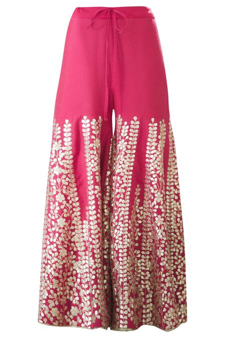 Shop_Heena Kochhar_Pink Chanderi Kurta Sharara Set_Online_at_Aza_Fashions