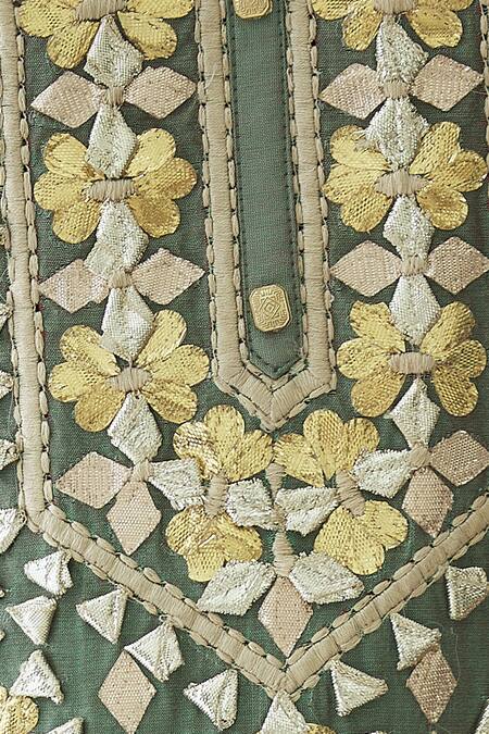 Heena Kochhar_Green Chanderi Kurta Palazzo Set_at_Aza_Fashions