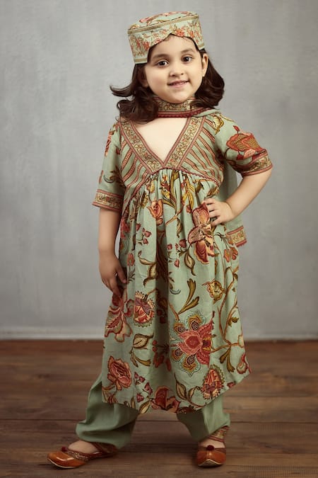 Buy Torani Blue Chanderi, Cotton Embroidery Printed Kurta Set Online at Aza Fashions Buy_Torani_Blue Chanderi, Cotton Embroidery Printed Kurta Set _Online_at_Aza_Fashions