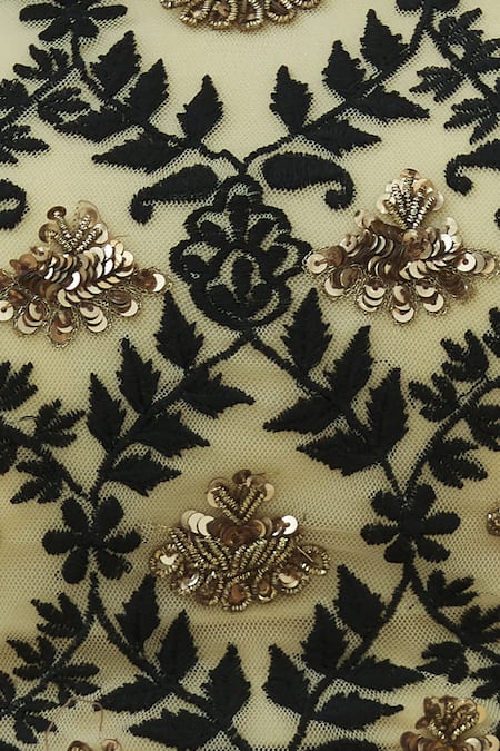 Astha Narang Cream Raw Silk, Net Leaf Neck Embellished Lehenga Set at Aza Fashions Astha Narang_Cream Raw Silk, Net Leaf Neck Embellished Lehenga Set _at_Aza_Fashions