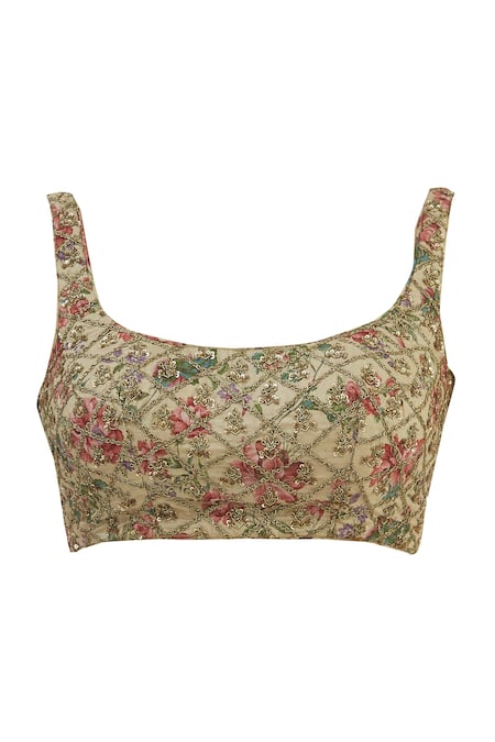 Shop Astha Narang Beige Georgette U Neck Pre-draped Saree Set Online at Aza Fashions Shop_Astha Narang_Beige Georgette U Neck Pre-draped Saree Set _Online_at_Aza_Fashions