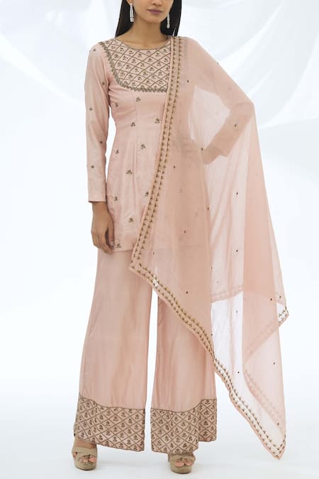 Astha Narang Chanderi Kurta Palazzo Set 