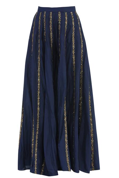 Astha Narang Blue Silk, Organza Round Kurta Gharara Set at Aza Fashions Astha Narang_Blue Silk, Organza Round Kurta Gharara Set _at_Aza_Fashions