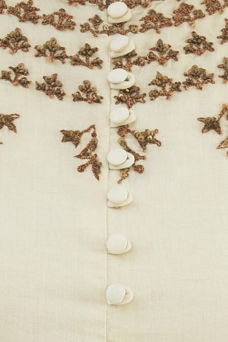 Astha Narang White Cotton, Chanderi Silk Round Anarkali Sharara Set at Aza Fashions Astha Narang_White Cotton, Chanderi Silk Round Anarkali Sharara Set _at_Aza_Fashions