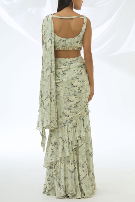 Astha Narang Printed Pre-Draped Saree with Blouse 