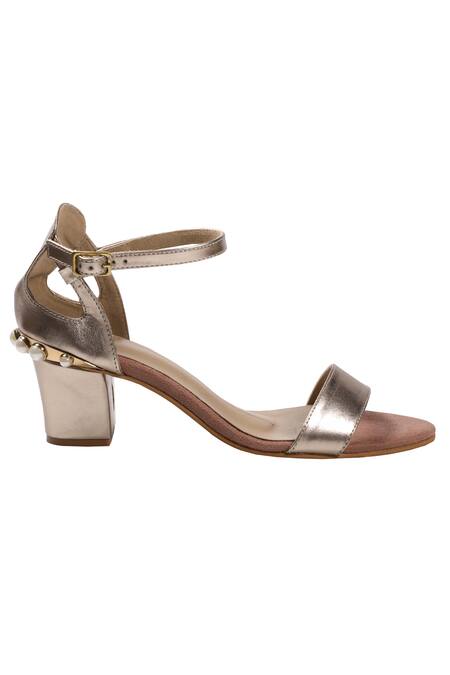 Nidhi Bhandari_Pink Pearls Ankle Strap Heels _Online_at_Aza_Fashions