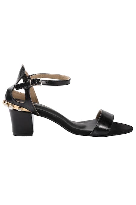 Nidhi Bhandari_Black Pearls Ankle Strap Heels _Online_at_Aza_Fashions