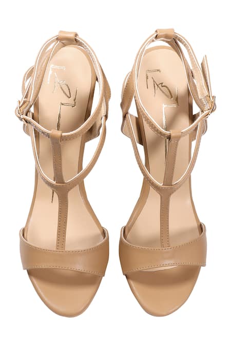 Shop Nidhi Bhandari Beige Stilettos With Ankle Strap at Aza Fashions Shop_Nidhi Bhandari_Beige Stilettos With Ankle Strap _at_Aza_Fashions