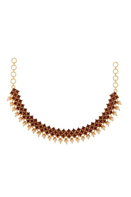 Shop Confluence Gold Plated Swarovski Crystals Tarun Tahiliani Choker at Aza Fashions Shop_Confluence_Gold Plated Swarovski Crystals Tarun Tahiliani Choker_at_Aza_Fashions