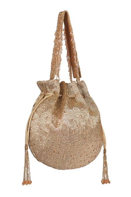 Buy_Lovetobag_Gold Embroidered Eclat Potli Bag _Online_at_Aza_Fashions