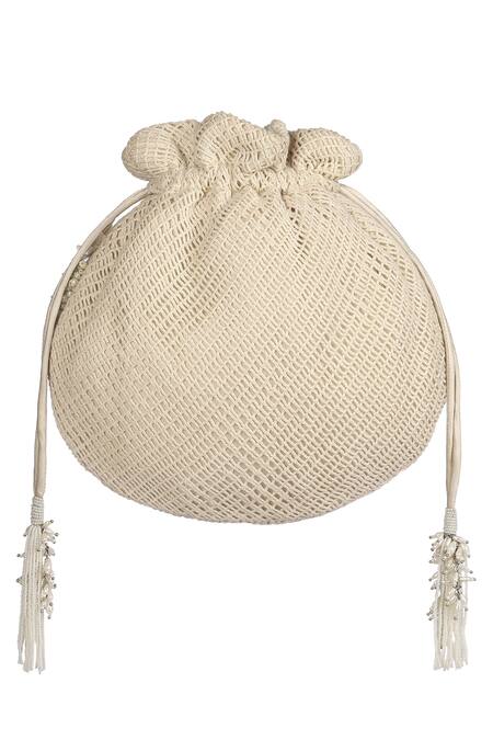 Buy_Lovetobag_Off White Embellished Potli Bag_Online_at_Aza_Fashions