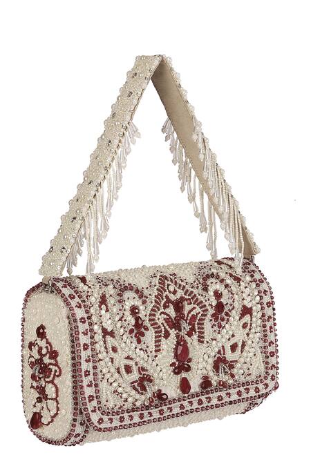 Lovetobag_Red Embellished Clutch_Online_at_Aza_Fashions