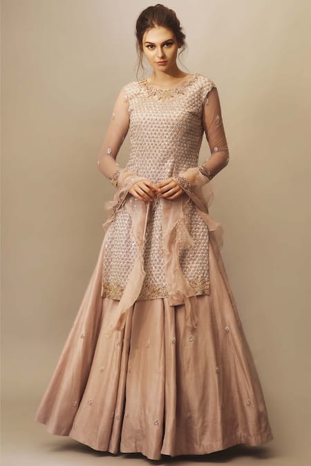 Mani Bhatia Embellished Kurta Lehenga Set 