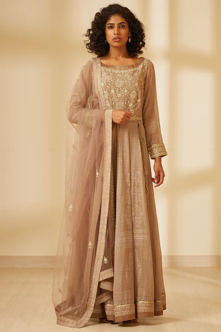 Shyam Narayan Prasad Silk Anarkali with Dupatta 