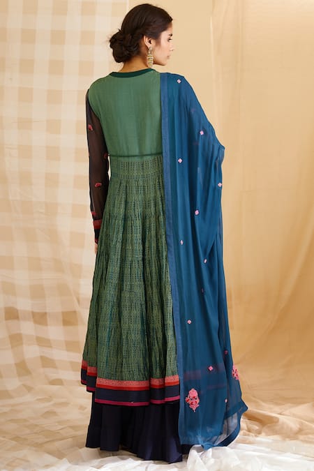 Shyam Narayan Prasad Chanderi Printed Anarkali Set 