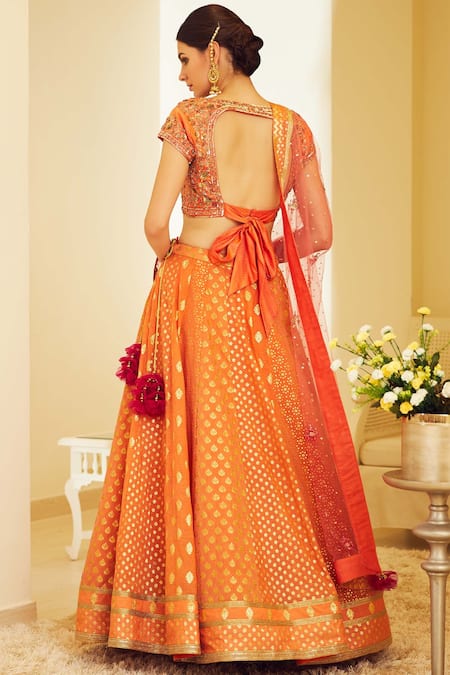 Shyam Narayan Prasad Chanderi Lehenga Set 