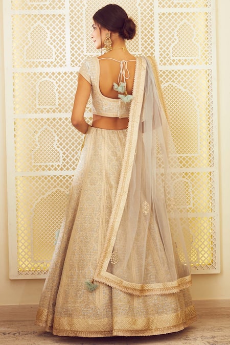 Shyam Narayan Prasad Silk Embroidered Lehenga Set 