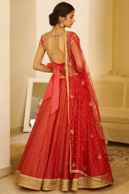 Shyam Narayan Prasad Chanderi Lehenga Set 
