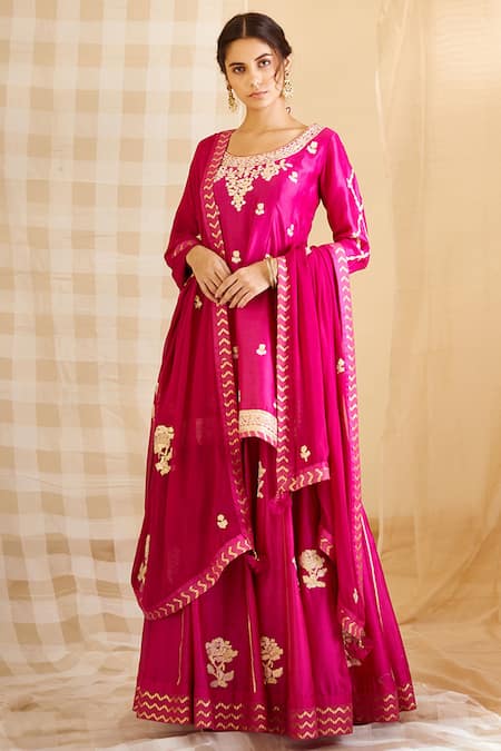 Buy Red Pakistani Kurta Lehenga Set, Beautiful Readymade Indian Dress  Sparkling Sequin Work Georgette Fabric, Ethnic Wear 3 Pcs Set Women USA  Online in India - Etsy